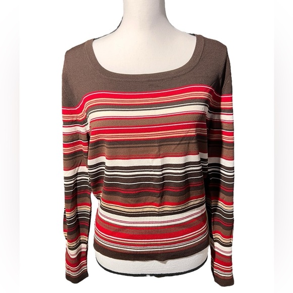 Kasper Multicolor Striped Women's Blouse, size XL - Picture 1 of 10